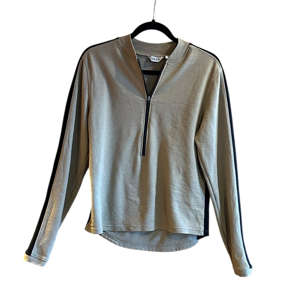 Ibex Womens Large Merino Wool Base layer Outdoor Hiking Camping Fishing 1/2 Zip